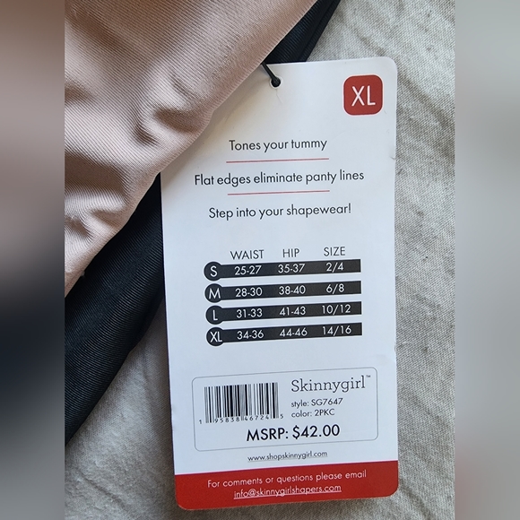 NEW XL- Shaping Thongs (x2 Beige & Black) - Picture 4 of 5